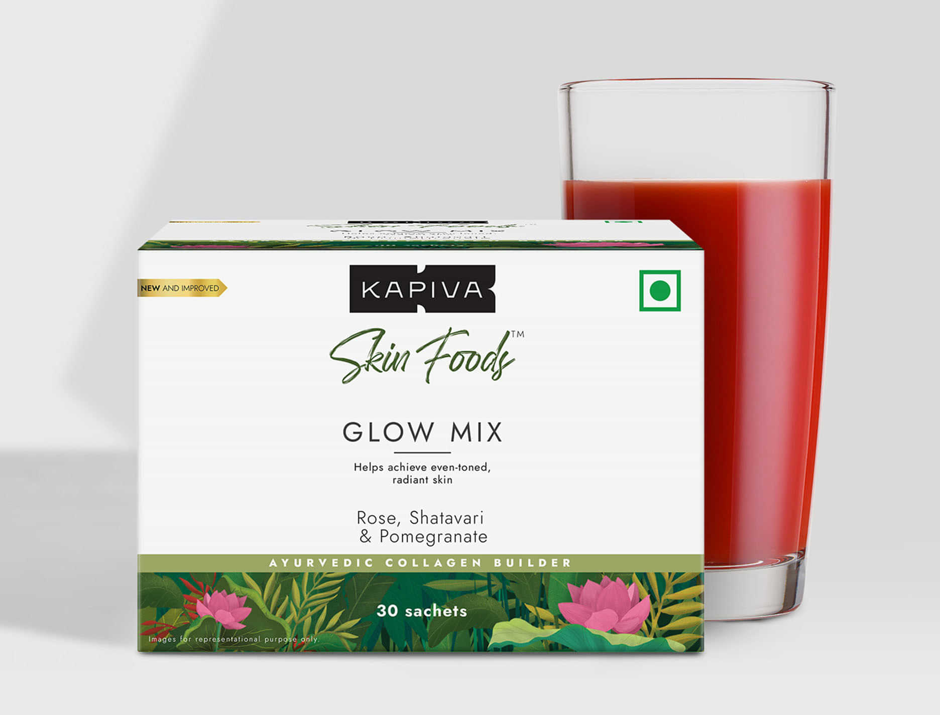 Kapiva Skin Foods Glow Mix keeps your skin nourished, hydrated and gets your skin glowing naturally.